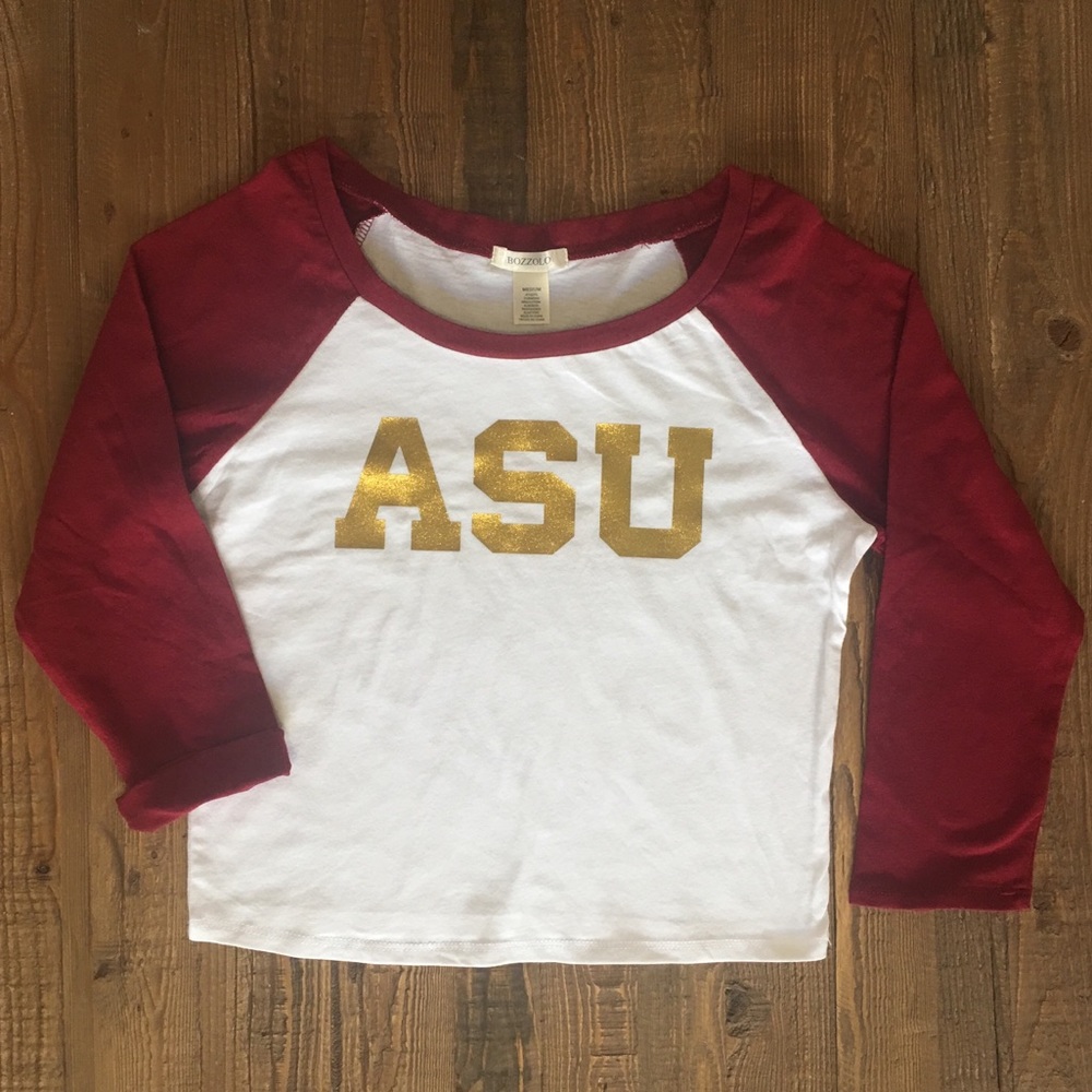 ASU Cropped Baseball Tee
